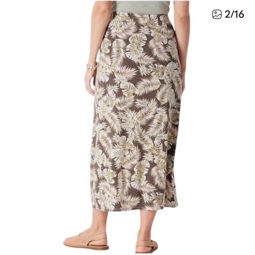 J Jill Cheerful Palms A line pull on maxi skirt size Med Tall 🌴 - Picture 3 of 8